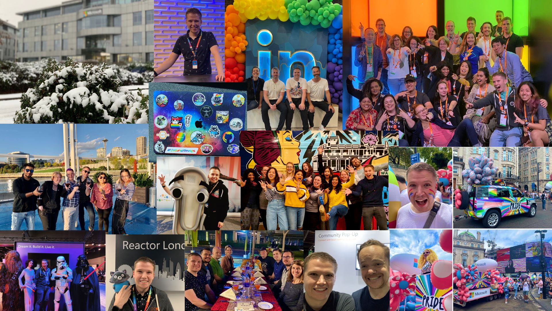 A montage of pictures from Adam's time at Microsoft